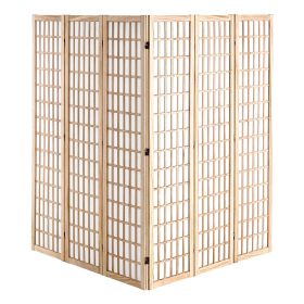 Room Divider, 6 Panel Japanese Room Divider, Wood Folding Privacy Screen Indoor, Japanese Partition Dividers Portable Decoration Screens