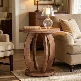 round End Table with Storage Small Accent Side Table for Living Room Bedroom Compact Home Decor And Organization