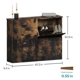 Shoe Cabinet,Hidden Slim Narrow Shoe Rack Cabinet with 4 Drawers for Entryway, Foyer,Hallway,Bedroom,Original Wood Color, (RETRO)