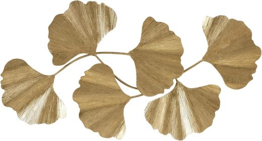 Wall Art Living Room Décor Faye Metal Foil Ginkgo Leaf Large Home Accent Modern Inspired Dining