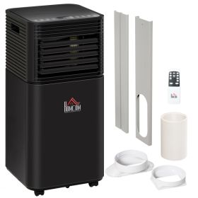 8000 BTU Portable Air Conditioner with Dehumidifier, Cooling Fan, Sleep, Remote, 24H Timer, Auto Off, Black (Option: Black-380x374x880 mm)