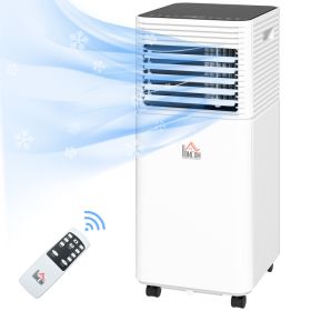 10000 BTU Mobile Air Conditioner for Cooling and Dehumidifying, Remote Control, 24H Timer, LED Display, White (Option: Black-380x360x885 mm)