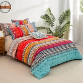 2pcs Duvet Cover Set Twin Duvet Coverx1 Pillowcasex1 Extremely Diverse Styles (Option: Boho Red)