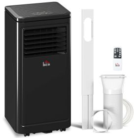 8,000 BTU Portable Air Conditioner Fan w/ Remote for Rooms Up to 344 Sq. Ft., Evaporative Cooler AC Unit Black (Option: Black-403x335x886 mm)