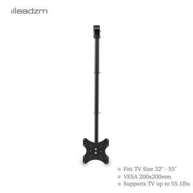 TV Ceiling Bracket, Length Adjustable 360 Degree Rotation, Up And Down 5-15 Degrees, Load Capacity 25kg (Option: Black)