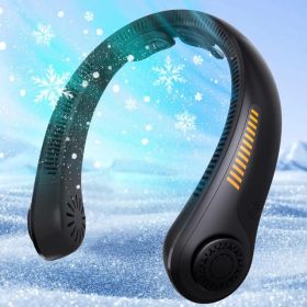 Portable Neck Fan - Rechargeable Personal Fan With Neck Support, 5-Speed Quiet Lightweight Long Lasting Neck Fan, Battery Operated Full Surround (Option: 1800mahblack)