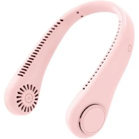 Portable Neck Fan - Rechargeable Personal Fan With Neck Support, 5-Speed Quiet Lightweight Long Lasting Neck Fan, Battery Operated Full Surround (Option: 1800mahpink)