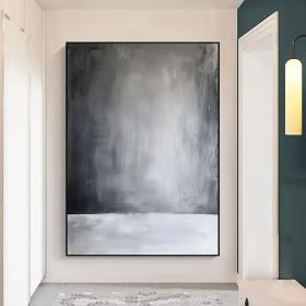 Black White Abstract Painting on canvas Minimalist Handmade Oli Painting Modern Art Wabi Sabi Wall art Bedroom Wall Decor Painting (Style: 01, size: 100x150cm)