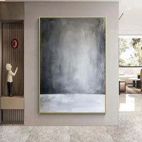 Black White Abstract Painting on canvas Minimalist Handmade Oli Painting Modern Art Wabi Sabi Wall art Bedroom Wall Decor Painting (Style: 01, size: 80x120cm)