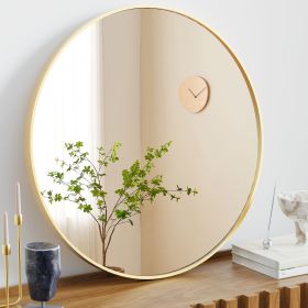 Black Round Wall Mirror 20-30 Inch, Bathroom Mirrors for Over Sink, Circle Mirror for Bathroom, Entryway, Bedroom, Vanity (size: gold/20in)