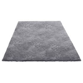 Indoor Plush Area Rugs, 8 x 10 ft Soft Plush Carpet, Furry Shag Area Rugs for Living Room, Bedroom, Sunroom, Modern Home Decor Aesthetic, Non-She (Color: Gray, size: 8x10 ft)