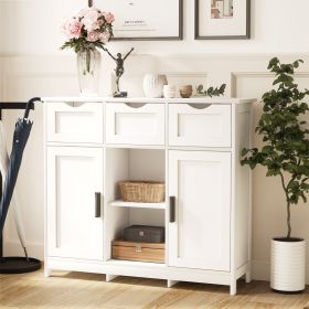Storage Cabinets,Wooden Floor Cabinet,with Drawers and Shelves Storage Cabinets,Accent Cabinet for Living Room,Bedroom (Color: as Pic)