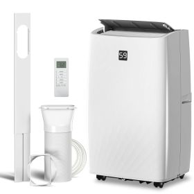 12000 BTU Portable Air Conditioner, AC Unit with Cool, Dehumidifier, Fan, 550 Sq. ft, 24H Timer On Off, Window Kit (Option: White-483x393x890 mm)