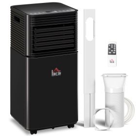 10000 BTU Portable Air Conditioner with Dehumidifier, Cooling Fan, Sleep, Remote, 24H Timer, Auto Off, Black (Option: Black-380x374x880 mm)